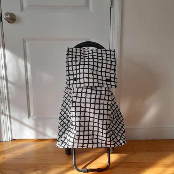 IKEA KNALLA Shopping bag on wheels, black white - Picture 2 of 16